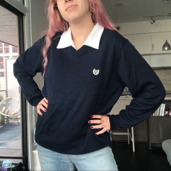 Chaps Other - Chaps Navy Preppy V-Neck Pullover Sweater